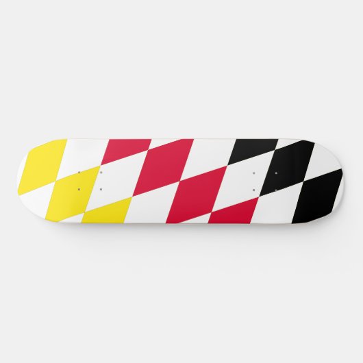 Zwart Rood Geel Blauw Beieren Diamant Vlag Patroon Persoonlijk Skateboard (Horizontaal)