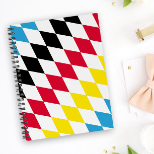 Zwart Rood Geel Blauw Beieren Diamant Vlag Patroon Planner