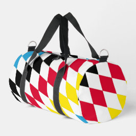 Zwart Rood Geel Blauw Beieren Diamant Vlag Patroon Plunjezak