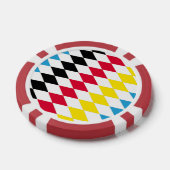 Zwart Rood Geel Blauw Beieren Diamant Vlag Patroon Poker Chips (Enkel)