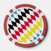 Zwart Rood Geel Blauw Beieren Diamant Vlag Patroon Poker Chips (Achterkant)
