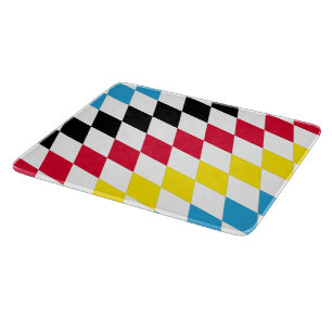 Zwart Rood Geel Blauw Beieren Diamant Vlag Patroon Snijplank