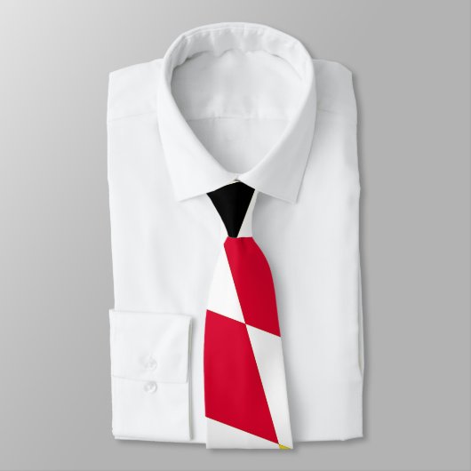 Zwart Rood Geel Blauw Beieren Diamant Vlag Patroon Stropdas (Gebonden)