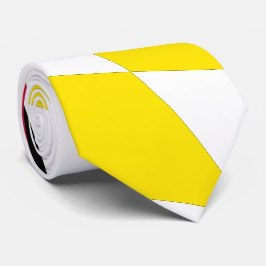 Zwart Rood Geel Blauw Beieren Diamant Vlag Patroon Stropdas (Opgerold)