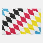 Zwart Rood Geel Blauw Beieren Diamant Vlag Patroon Theedoek (Horizontaal)