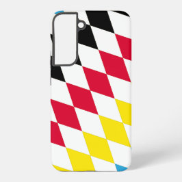 Zwart Rood Geel Blauw Beieren Diamanten Vlag Patro Samsung Galaxy Hoesje