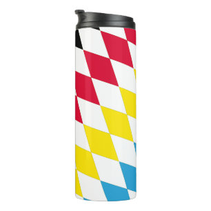 Zwart Rood Geel Blauw Beieren Diamanten Vlag Patro Thermosbeker