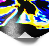 Zwart, rood, geel, blauw ruimtebesparend ontwerp foto afdruk (Hoek)