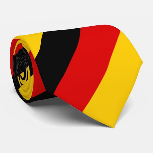 Zwart Rood Geel Combinatie Stropdas (Opgerold)