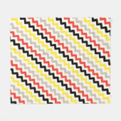 Zwart Rood Geel Diagonaal Zigzag Afrikaans Patroon Fleece Deken (Voorkant (Horizontaal))