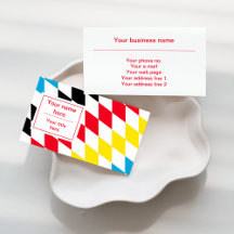 Zwart Rood Geel en Blauw Beiers Diamantpatroon