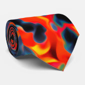 Zwart Rood Geel Modern Stropdas (Opgerold)