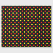 Zwart Rood Geel Stippen Design Cadeaupapier (Vlak)