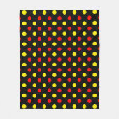 Zwart Rood Geel Stippen Design Fleece Deken (Voorkant)