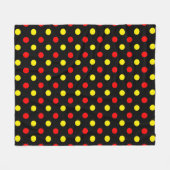 Zwart Rood Geel Stippen Design Fleece Deken (Voorkant (Horizontaal))