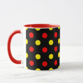 Zwart Rood Geel Stippen Design  Mok (Links)