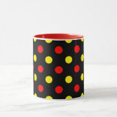 Zwart Rood Geel Stippen Design  Mok (Midden)
