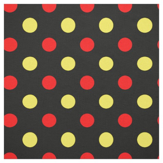 Zwart Rood Geel Stippen Design Stof (Swatch)