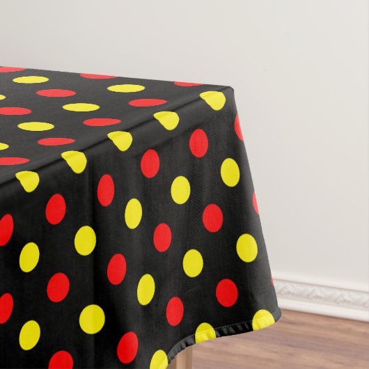 Zwart Rood Geel Stippen Design Tafelkleed (Voorbeeld)