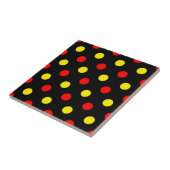 Zwart Rood Geel Stippen Design Tegeltje (Zijkant)