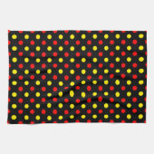 Zwart Rood Geel Stippen Design Theedoek (Horizontaal)