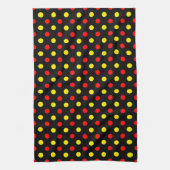 Zwart Rood Geel Stippen Design Theedoek (Verticaal)