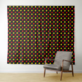 Zwart Rood Geel Stippen Design  Wandkleed (In Situ (horizontaal))