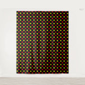 Zwart Rood Geel Stippen Design  Wandkleed (Voorkant)