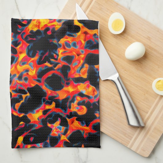 Zwart Rood Geel Theedoek (Quarter Fold)