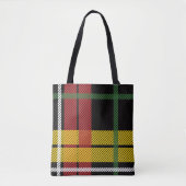 Zwart Rood Geel Wit Plaid Tartan Buffel Print Tote Bag (Voorkant)