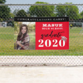 Zwart rood gefeliciteerd Afstuderen van 2020-klass Spandoek (Insitu)