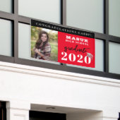 Zwart rood gefeliciteerd Afstuderen van 2020-klass Spandoek (Buitenkant Gebouw)