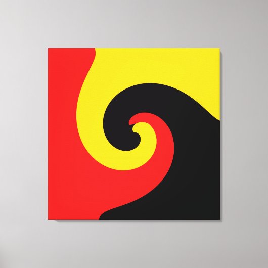 Zwart-rood-gele retroflecterende Abstracte kunst Canvas Afdruk (Voorkant)