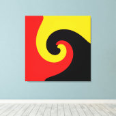 Zwart-rood-gele retroflecterende Abstracte kunst Canvas Afdruk (Insitu (Houten vloer))