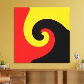 Zwart-rood-gele retroflecterende Abstracte kunst Canvas Afdruk (Insitu (Woonkamer))