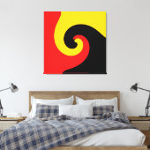 Zwart-rood-gele retroflecterende Abstracte kunst Canvas Afdruk (Insitu (Slaapkamer))