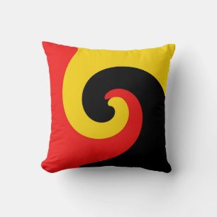 Zwart-rood-gele retroflecterende Abstracte kunst Kussen