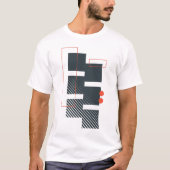 Zwart Rood Geometrisch Abstract T-shirt (Voorkant)