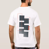 Zwart Rood Geometrisch Abstract T-shirt (Achterkant)