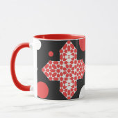Zwart & rood geometrisch patroon mok (Links)