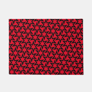 Zwart-rood geometrisch Star-patroon Deurmat