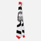 Zwart Rood Geometrisch Stropdas (Voorkant)