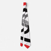 Zwart Rood Geometrisch Stropdas (Achterkant)