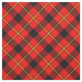 Zwart-rood geplakt  patroon Tartan Stof