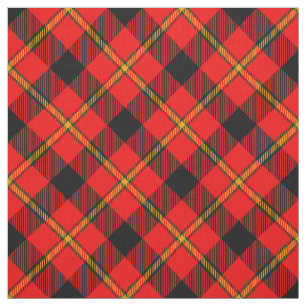 Zwart-rood geplakt  patroon Tartan Stof