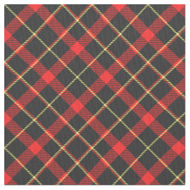 Zwart-rood geplakt  patroon Tartan Stof
