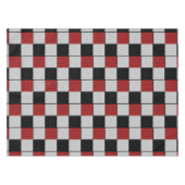 Zwart rood geplakt tablet Tablecloth modern design Tafelkleed (Voorkant (Horizontaal))