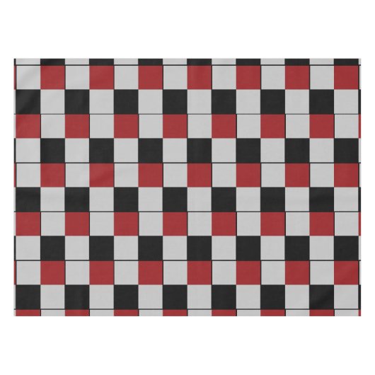 Zwart rood geplakt tablet Tablecloth modern design Tafelkleed (Voorkant (Horizontaal))