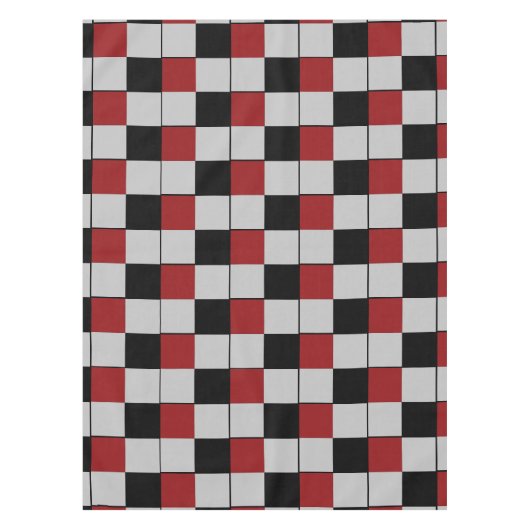 Zwart rood geplakt tablet Tablecloth modern design Tafelkleed (Voorkant)