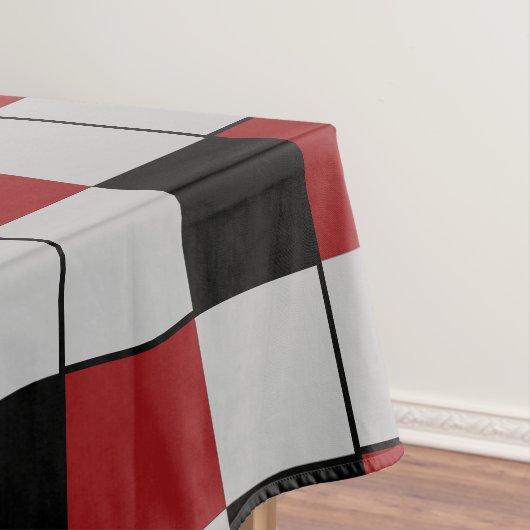 Zwart rood geplakt tablet Tablecloth modern design Tafelkleed (Voorbeeld)